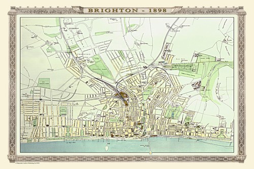 Old map brighton - old, of