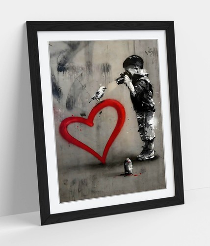 Banksy boy and bird photo - banksy,