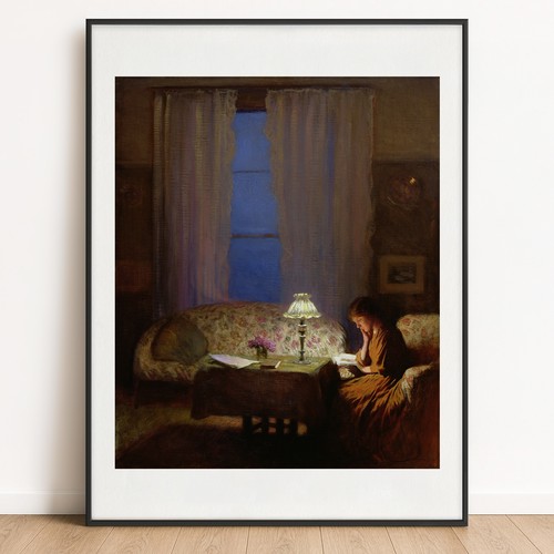 George clausen print - clausen, reading