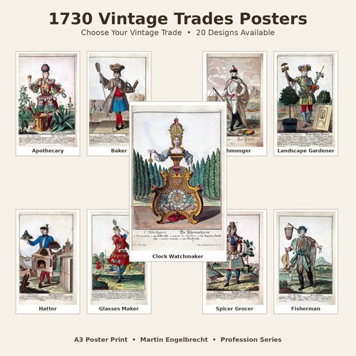1730 vintage trades poster - 1730,