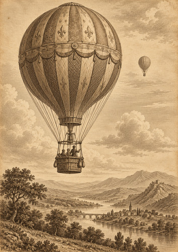 Vintage hot air balloon - hot,