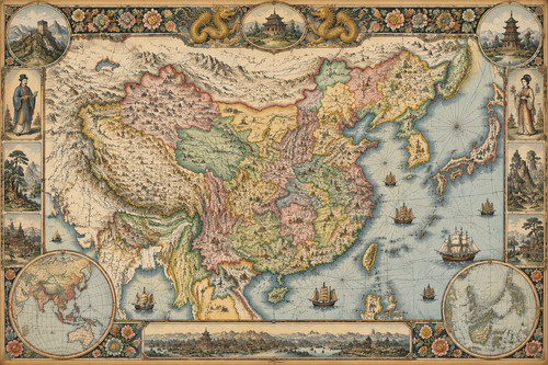Antique china map 1860s - 27.,