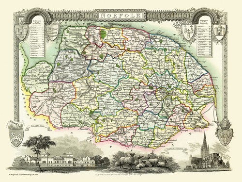 Old map norfolk 1836 - old, by