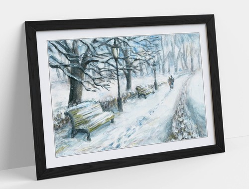 Couple walking snowy - couple, in