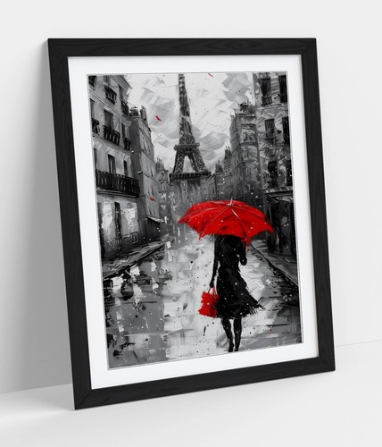 Woman red umbrella paris - woman,
