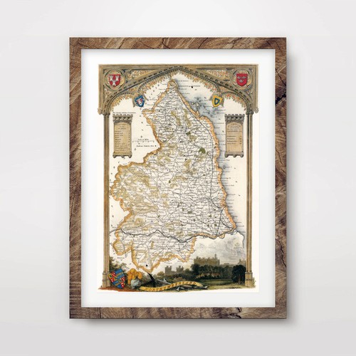 Northumberland vintage old - northumberland, map