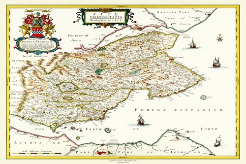 Old map fife 1648 johan - fife, by