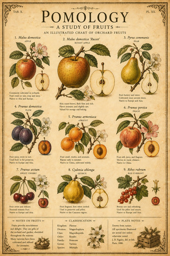 Vintage fruit botanical - fruit,
