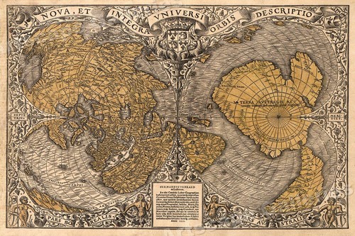 1530s old map - world, as