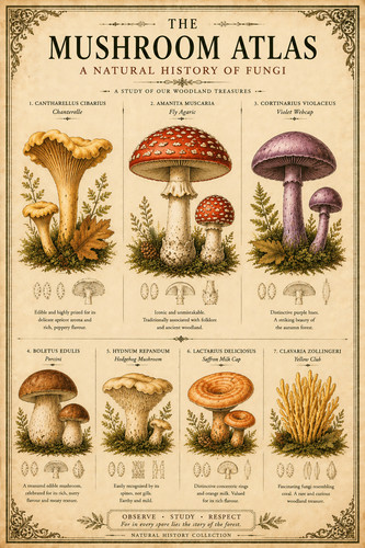 Vintage mushroom botanical - vintage,