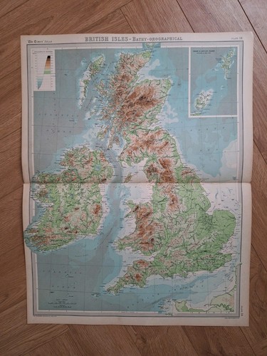 Antique 19thc bathy map - bathy, the