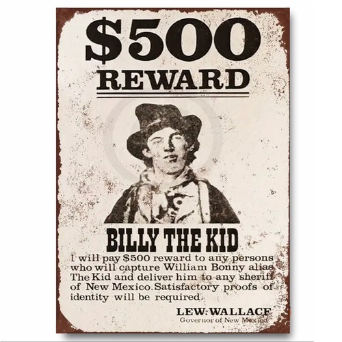 Billy the kid - wanted, poster