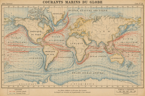 Old world map of - old, ocean