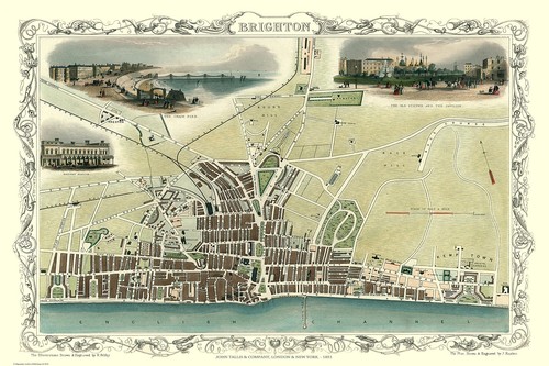 Old map brighton 1851 by - map,