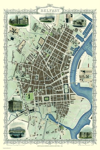 Old map belfast 1851 by - old,