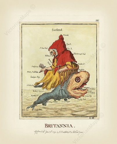 Antique map britannia britain - antique,