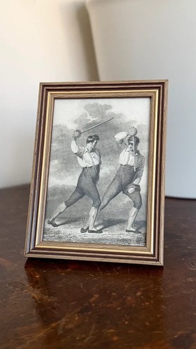 Framed fencing antique print