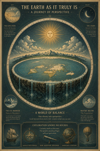 Flat earth map - earth,