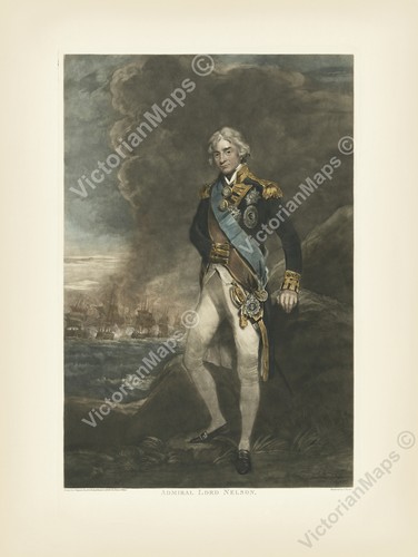 Antique print admiral nelson - antique,