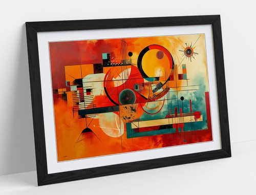 Orange blue abstract - orange, kandinsky