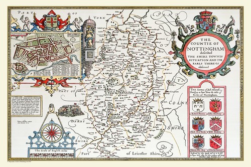 Old map nottinghamshire - map,