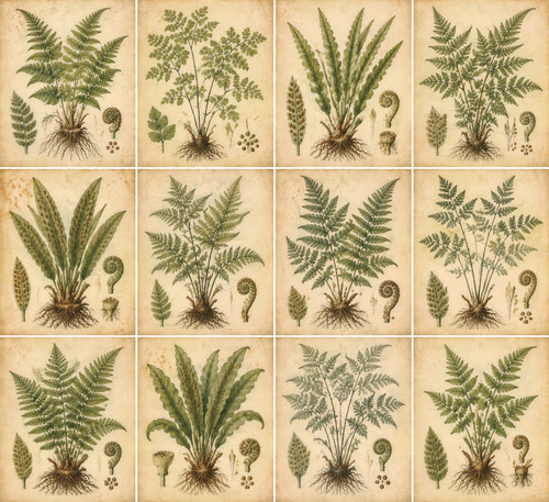 228 antique fern botanical - 228.,