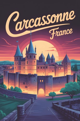 Carcassonne france retro - carcassonne,