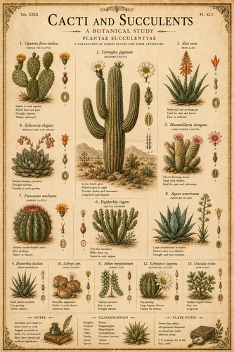 Vintage cactus succulent - 23.,