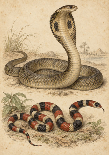Coral snake and egyptian - 63.,