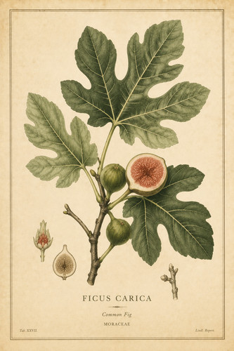 Vintage botanical fig leaf - 93.,